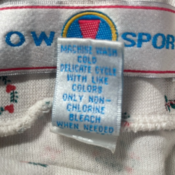 Vintage Christmas white turtleneck candy canes Hearts bows garland womens size S - Picture 9 of 9